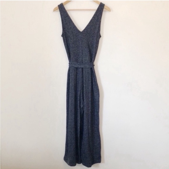 GAP Ribbed Belt-Tie V Neck Knit Wide Leg Jumpsuit - Picture 3 of 3